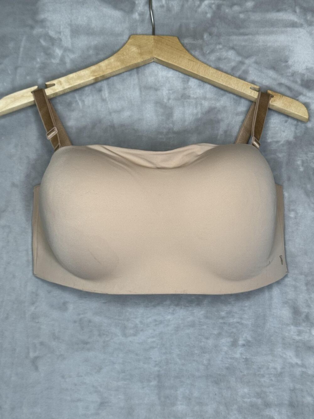 Victoria's Secret Bra Womens 38DDD Beige Longline Padded Strapless Convertible
